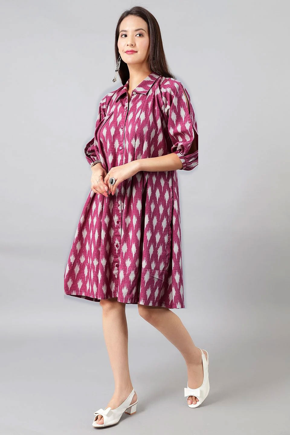 pink ikat dress Ivy Jane Pink Ikat Shirred Front Dress