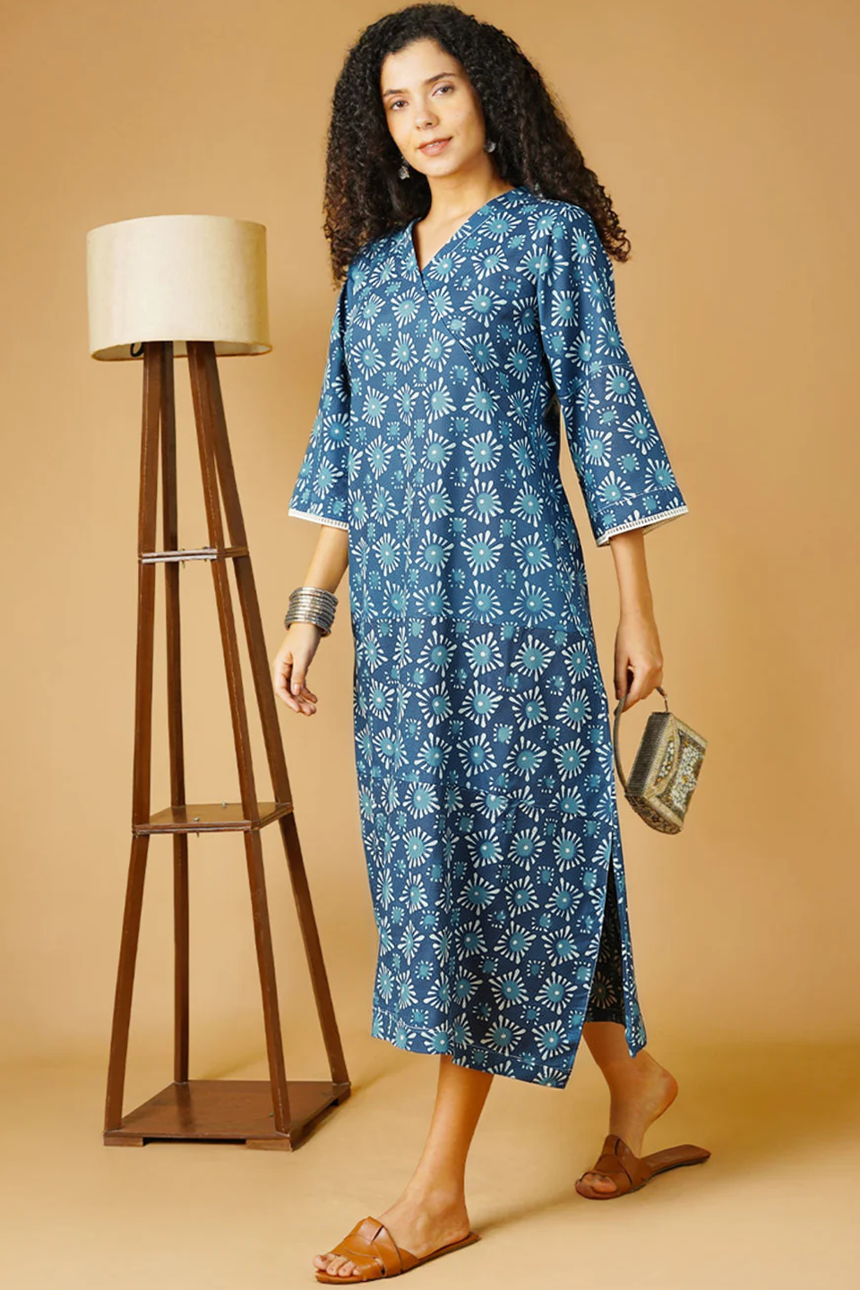 Indigo Cotton Blue Maxi Dress