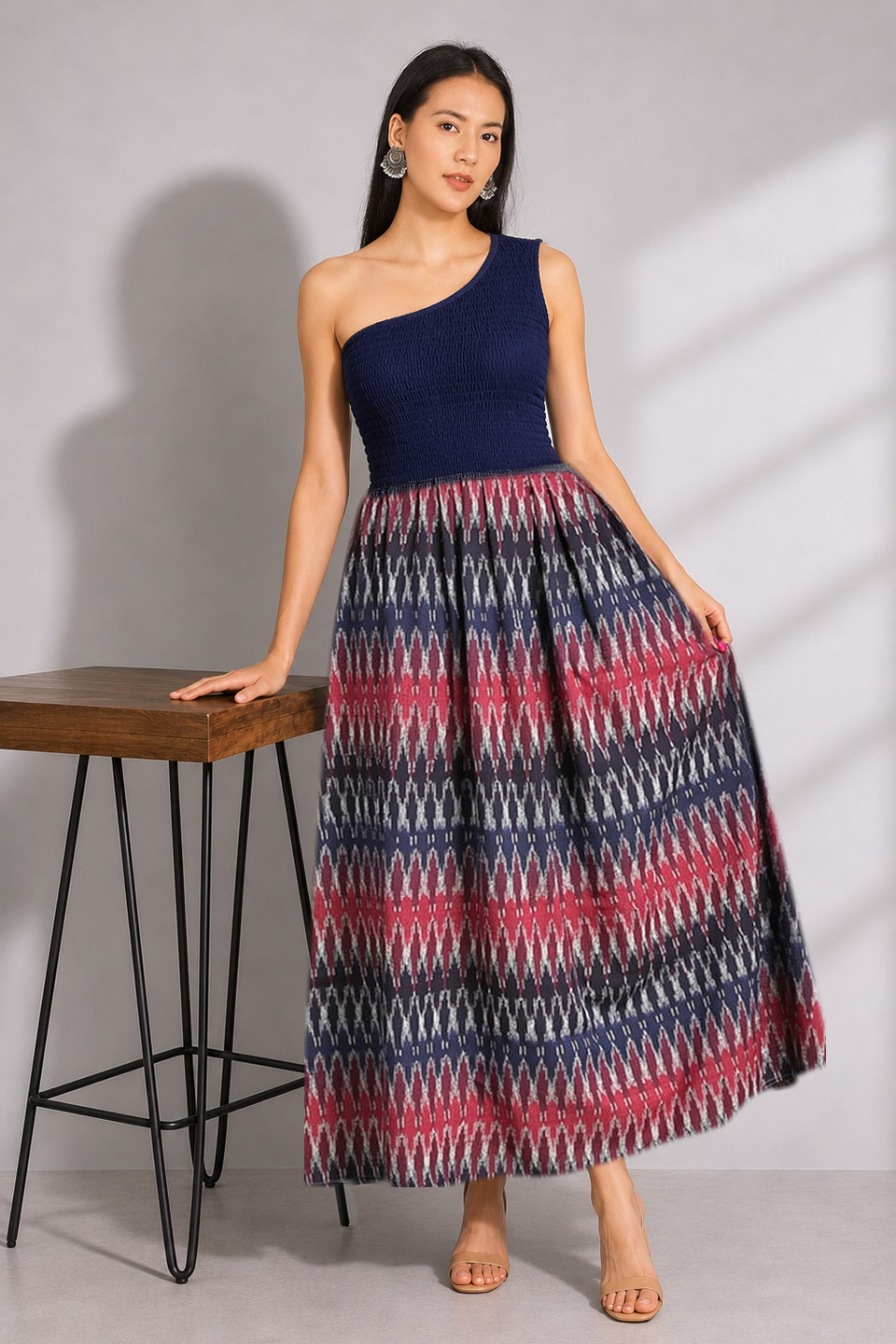 jersey cotton maxi dresses Cotton Jersey Dress Maxi with Four Sleeves David's Road US
