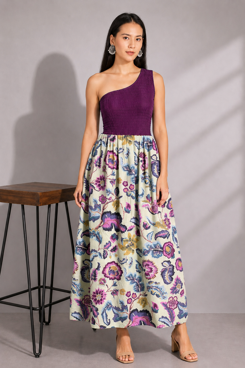 purple jersey maxi dress Gisele Jersey Back Slit Maxi Dress