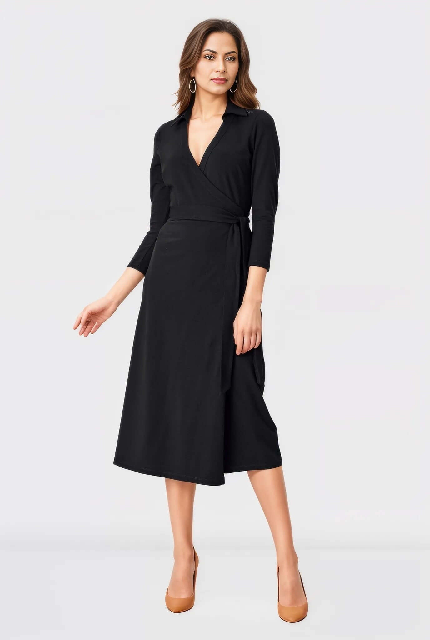 Cotton jersey wrap dress best sale