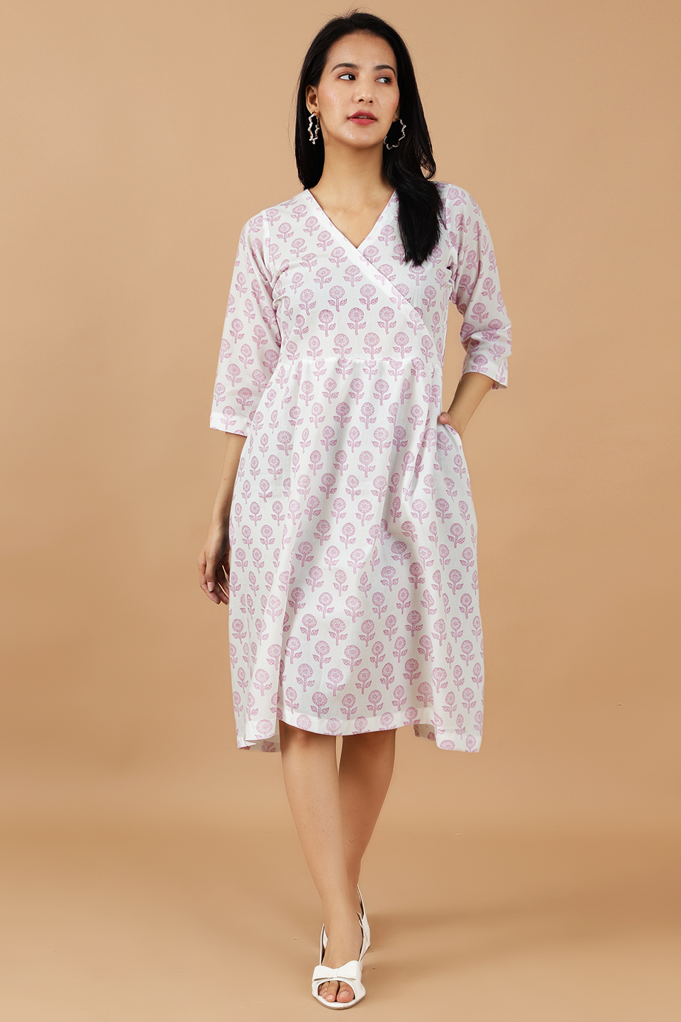 Women's Jaipur Pink Cotton Dress – Indophilia