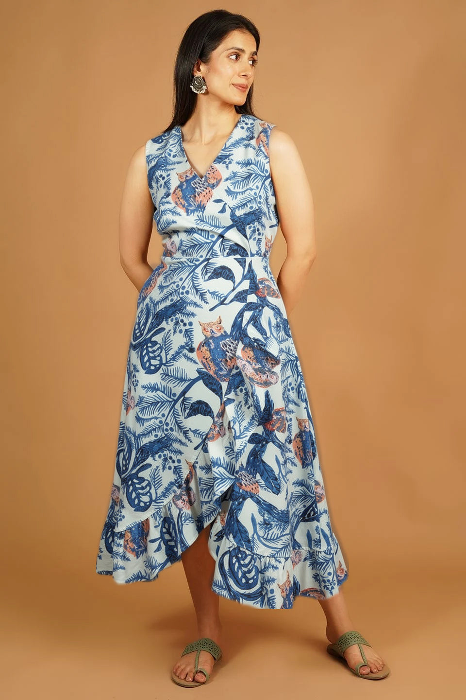 Jaipur Cotton Blue Midi Dress