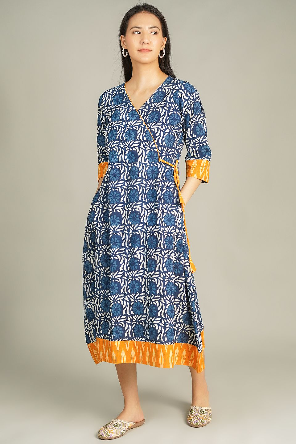 Blue Pixie Indigo Bagru Printed Dress
