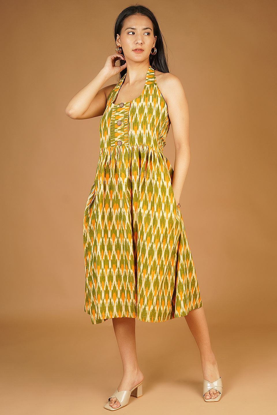 IKAT Midi Green Dress IKAT Midi Green Dress
