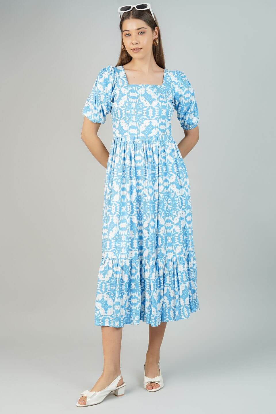 100% Cotton Blue Midii Dress