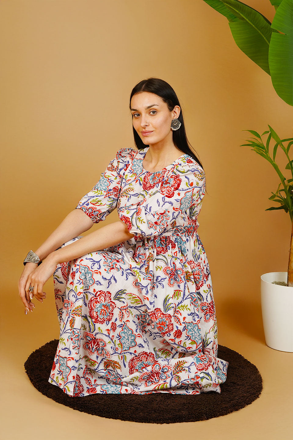 White Jaipur Cotton Dress – Indophilia