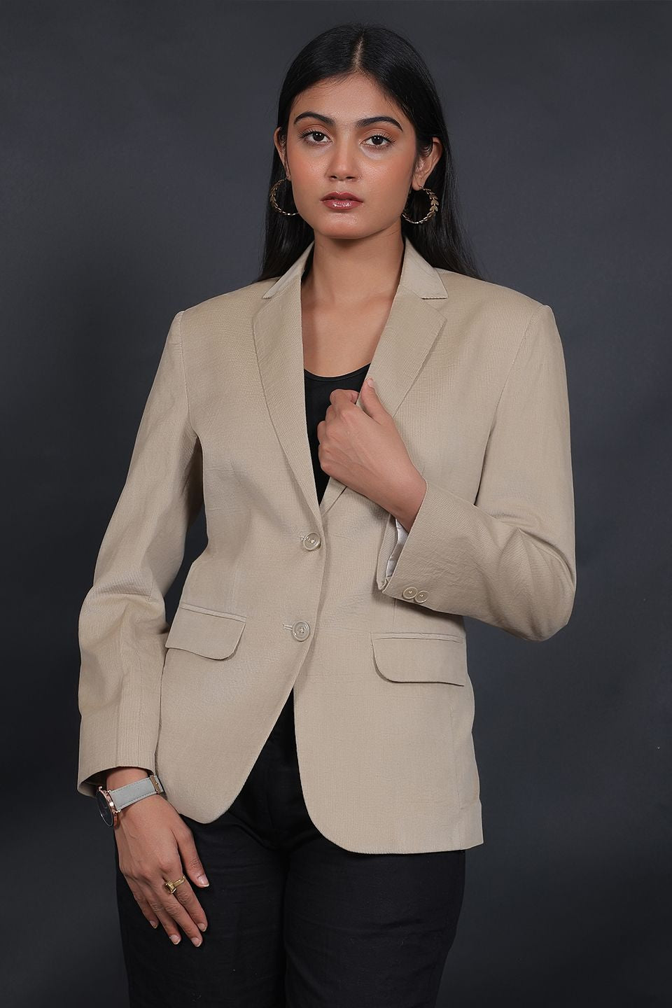 Cream colored womens blazer hotsell