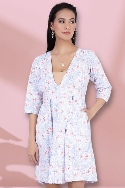 Robe mi-longue blanche 100 % coton