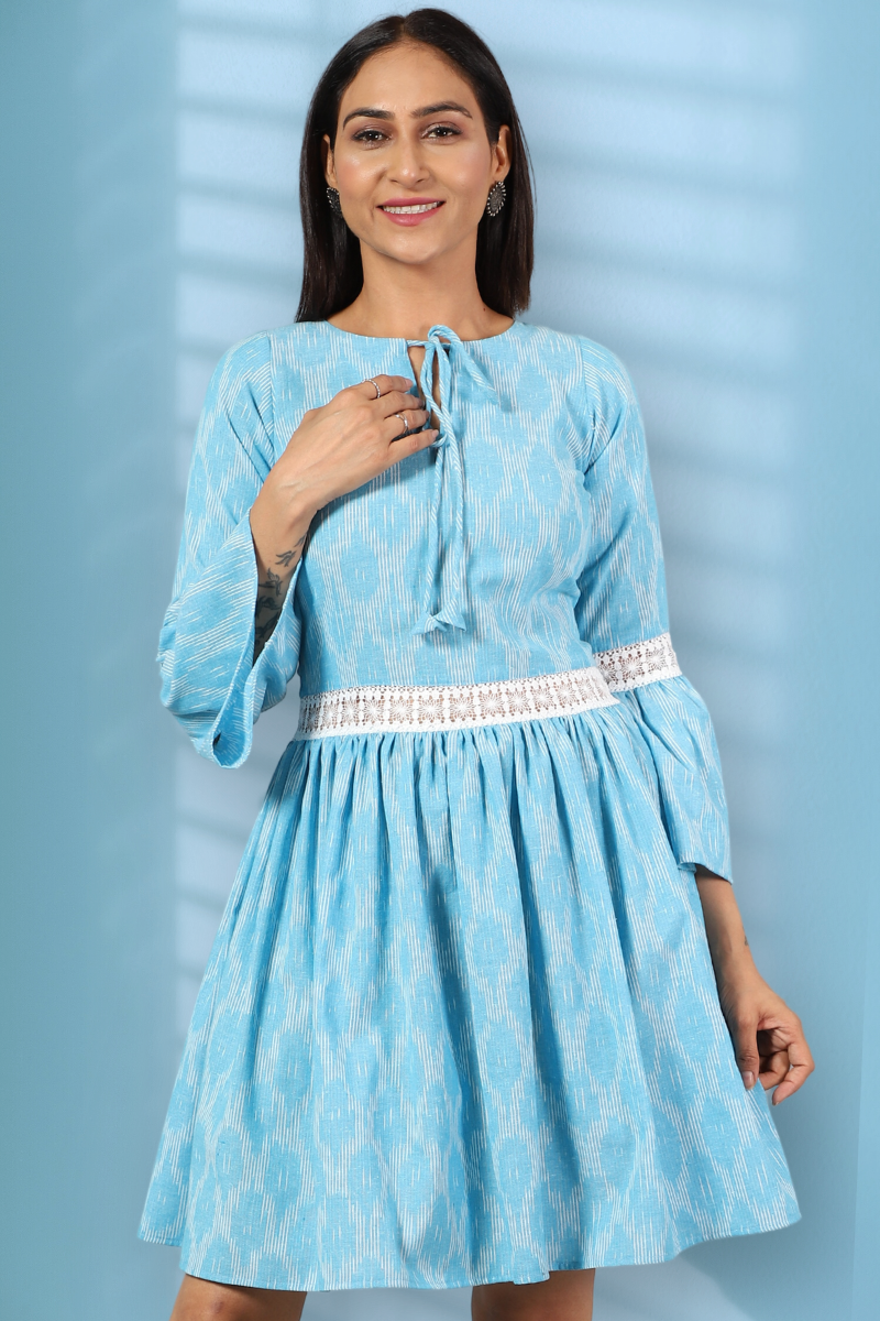 Ikat Mini Blue Kleid