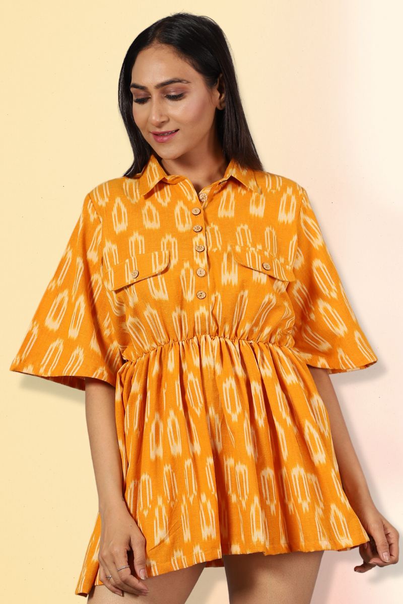 IKAT MINI YELLOW DRESS