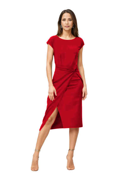 Twist Waist Cotton Jersey Sheath Dress