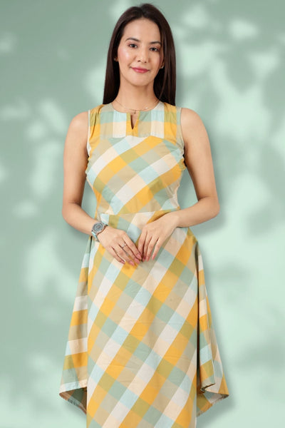 Cotton Midi Yellow Dress