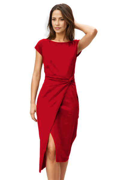 Twist Waist Cotton Jersey Sheath Dress