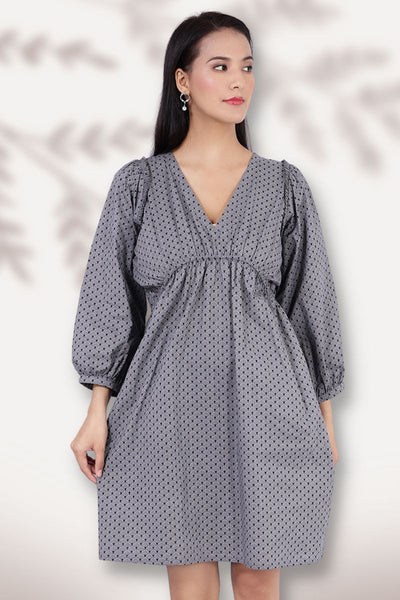 Mini-robe grise 100 % coton