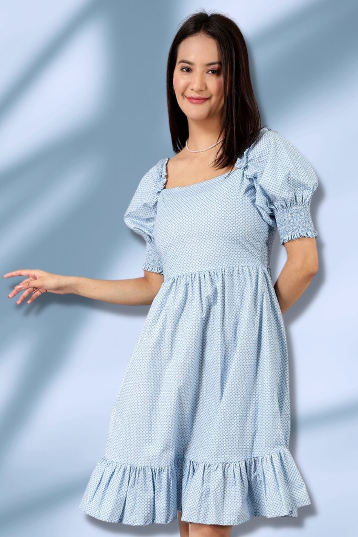 Cotton Midi Blue Kleid