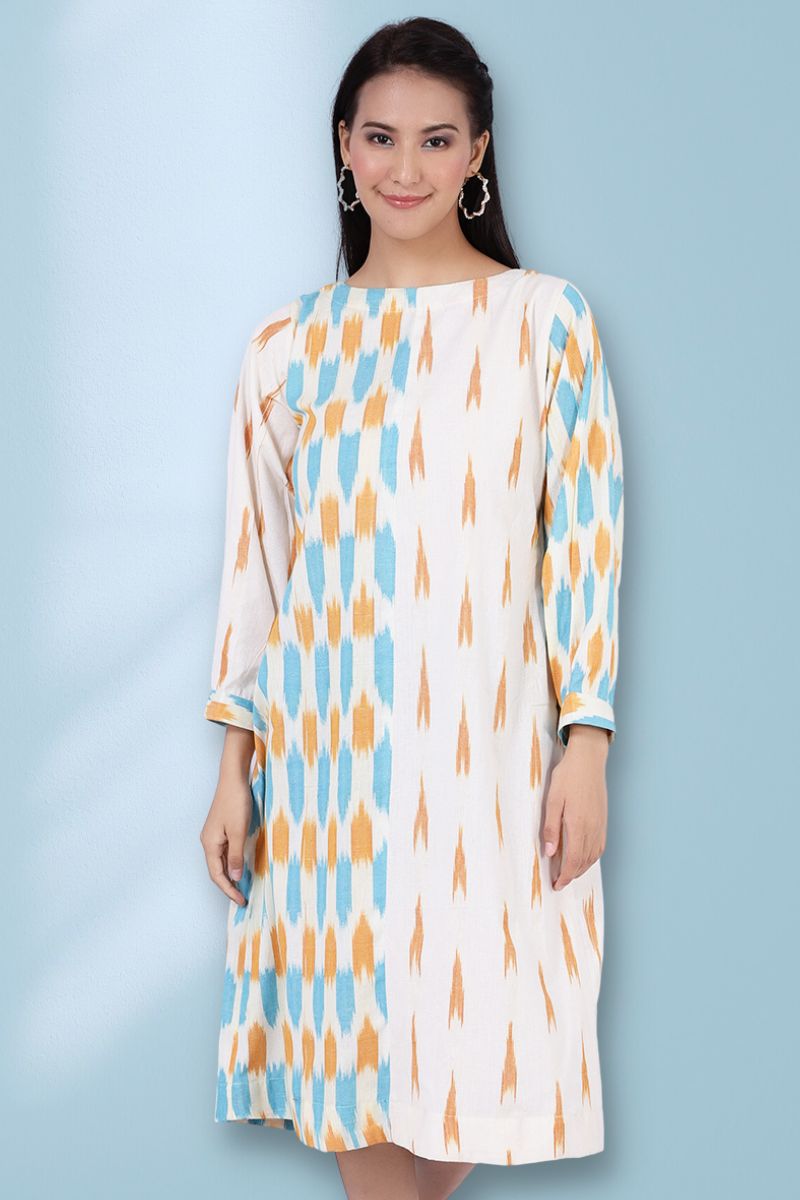 Ikat Midi mehrfarbig Kleid