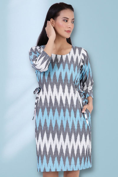 Ikat mini mehrfarbiges Kleid