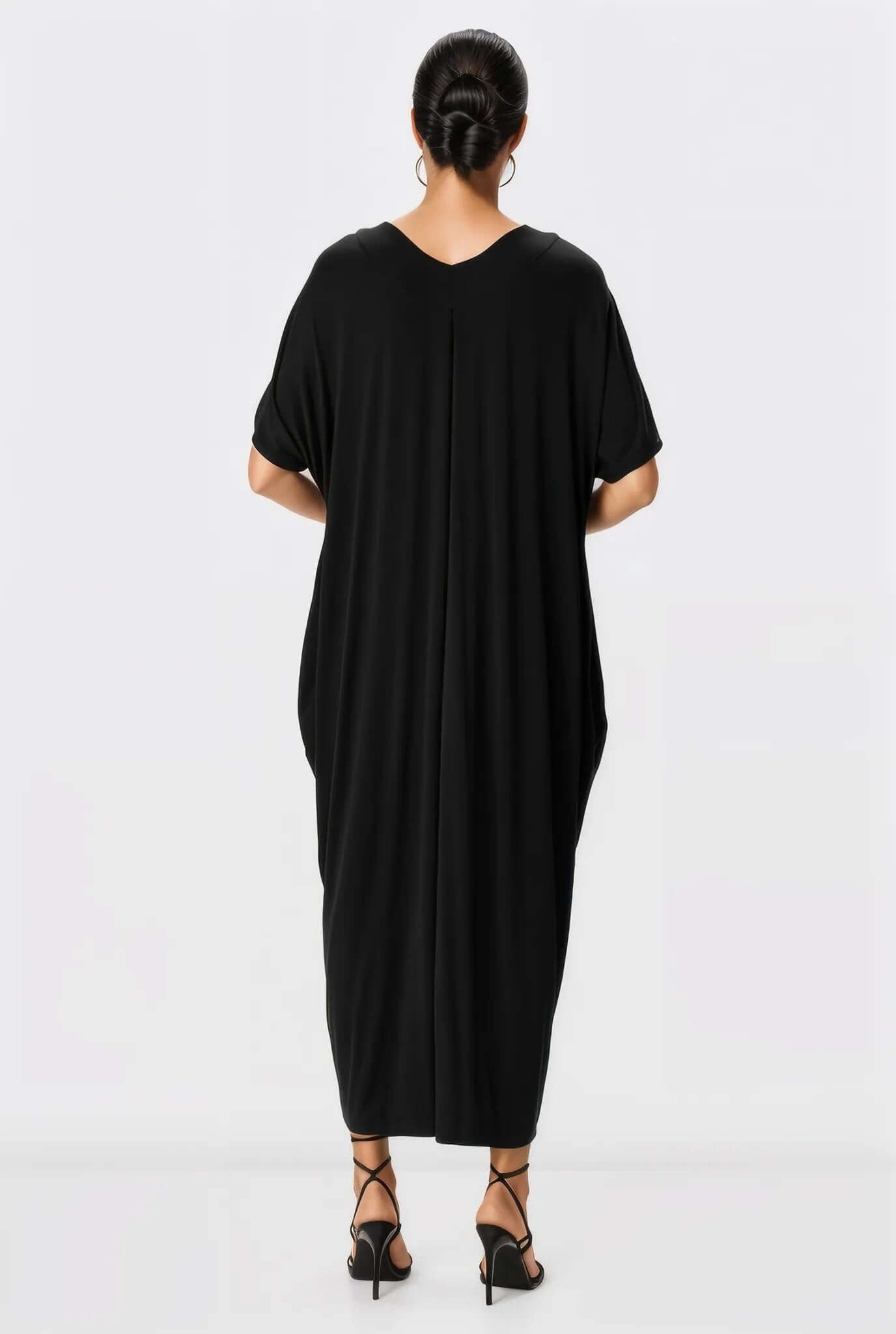 Dolman Sleeve Jersey Knit Shift Embroidery Dress