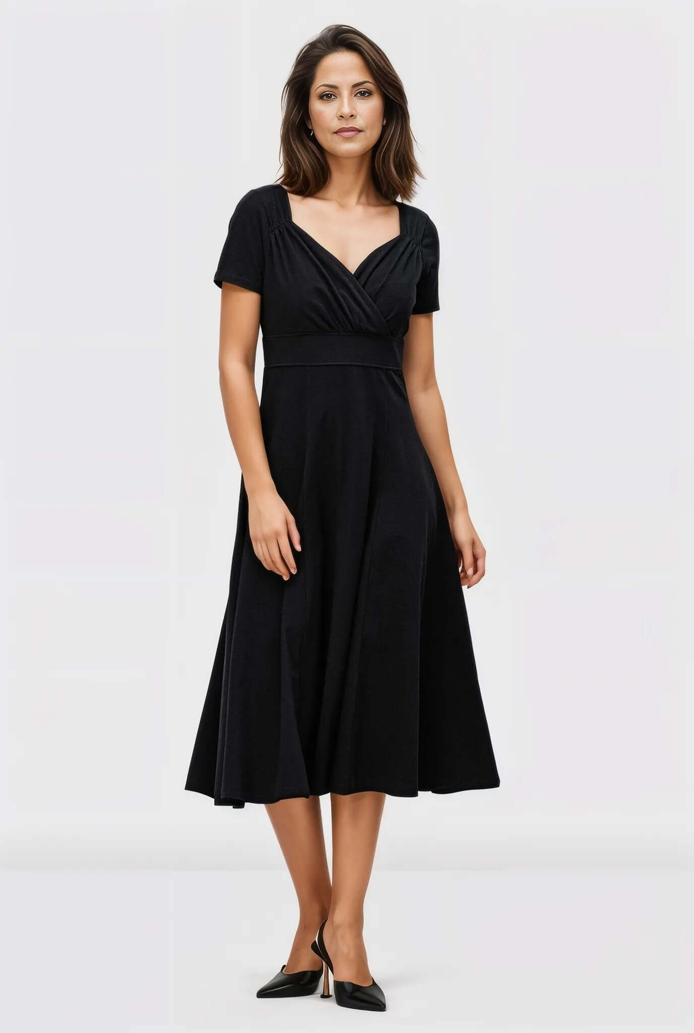 Sweetheart Cotton Jersey Empire Dress