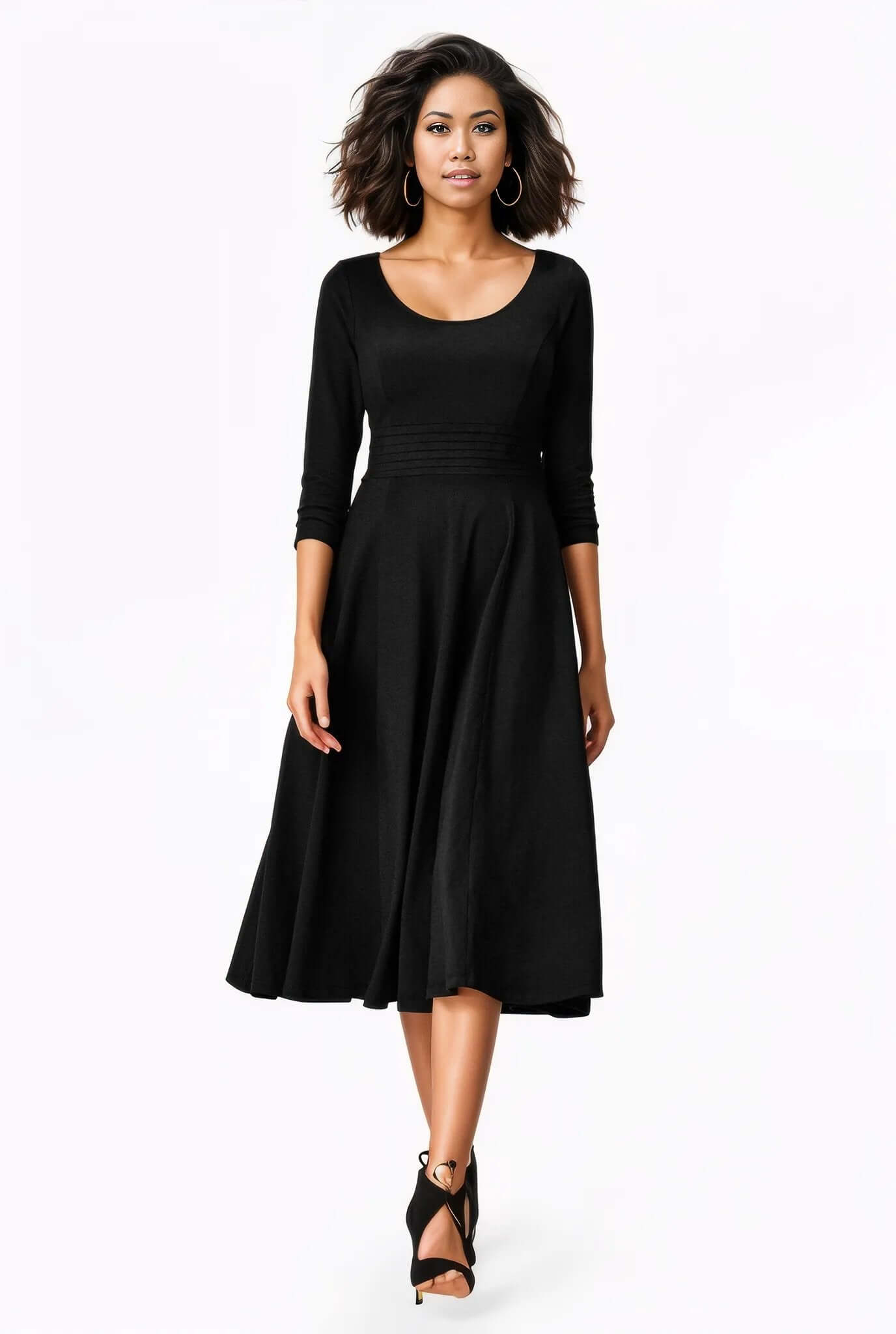 Cotton Jersey Pleat Waist Dress