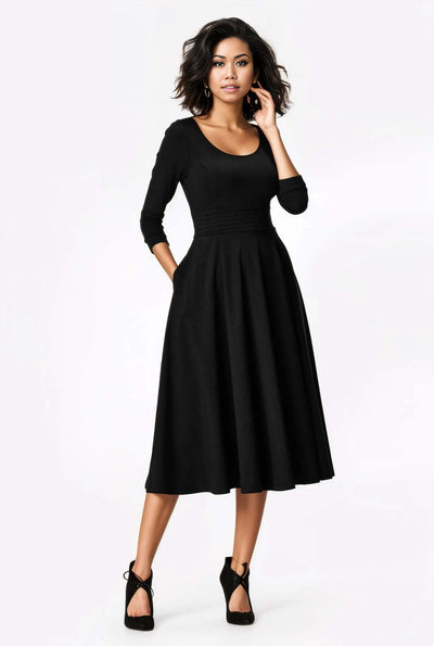 Cotton Jersey Pleat Waist Dress