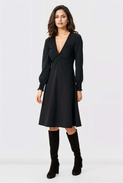 Knot Front Cotton Jersey Dress