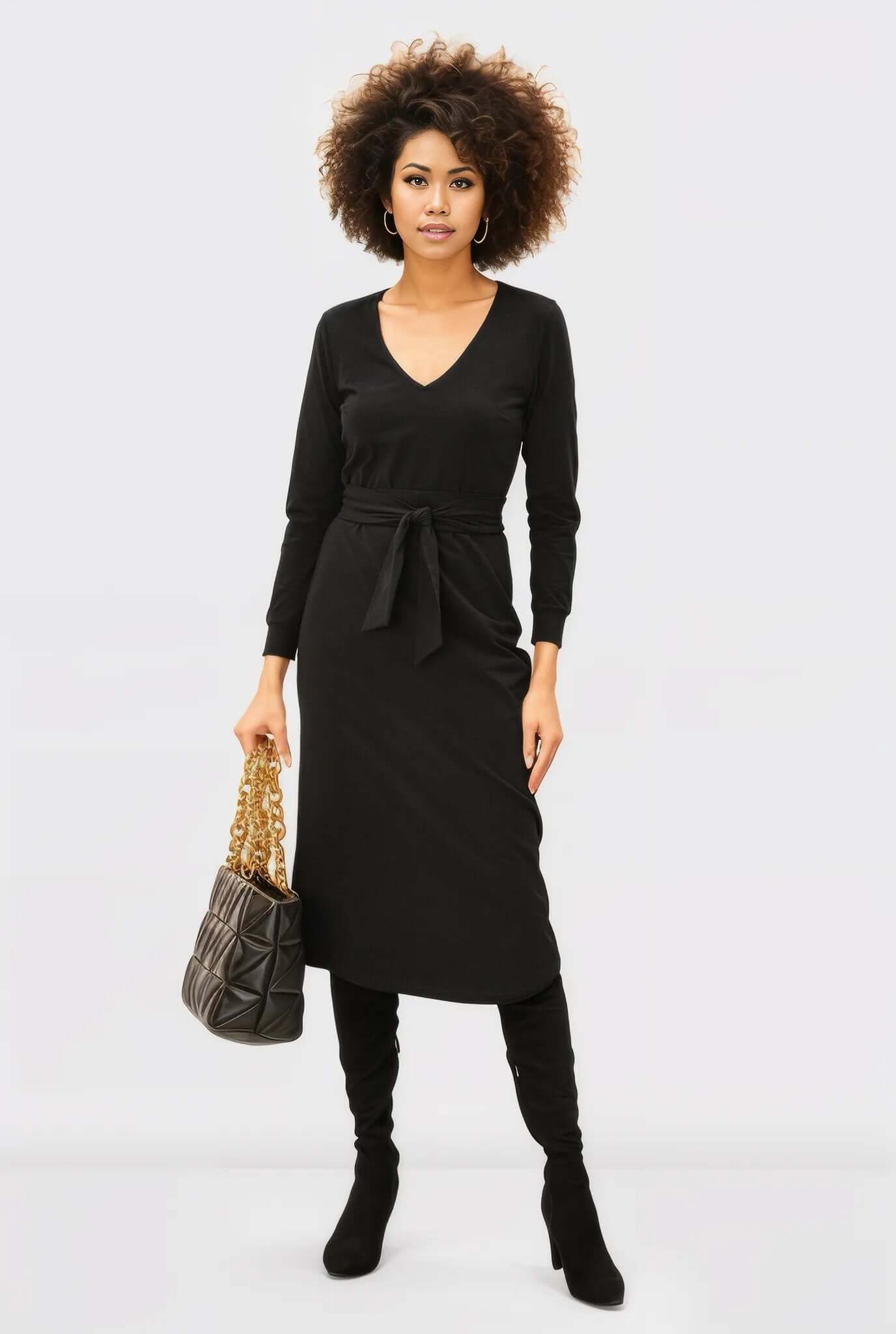 Tie Waist Cotton Jersey Dress