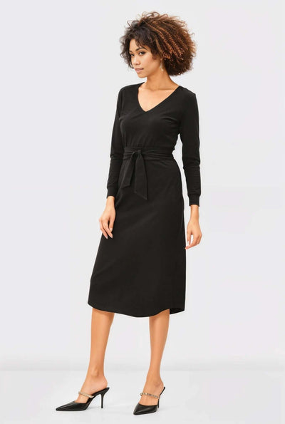 Tie Waist Cotton Jersey Dress