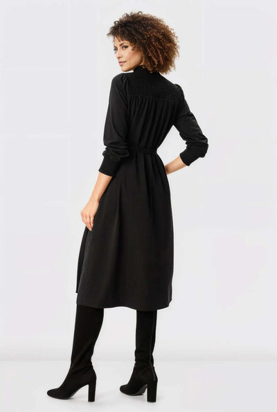 Ruched Jersey Knit Smocked Dress