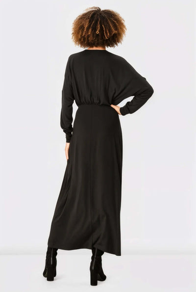 Jersey Knit Draped Surplice Dress