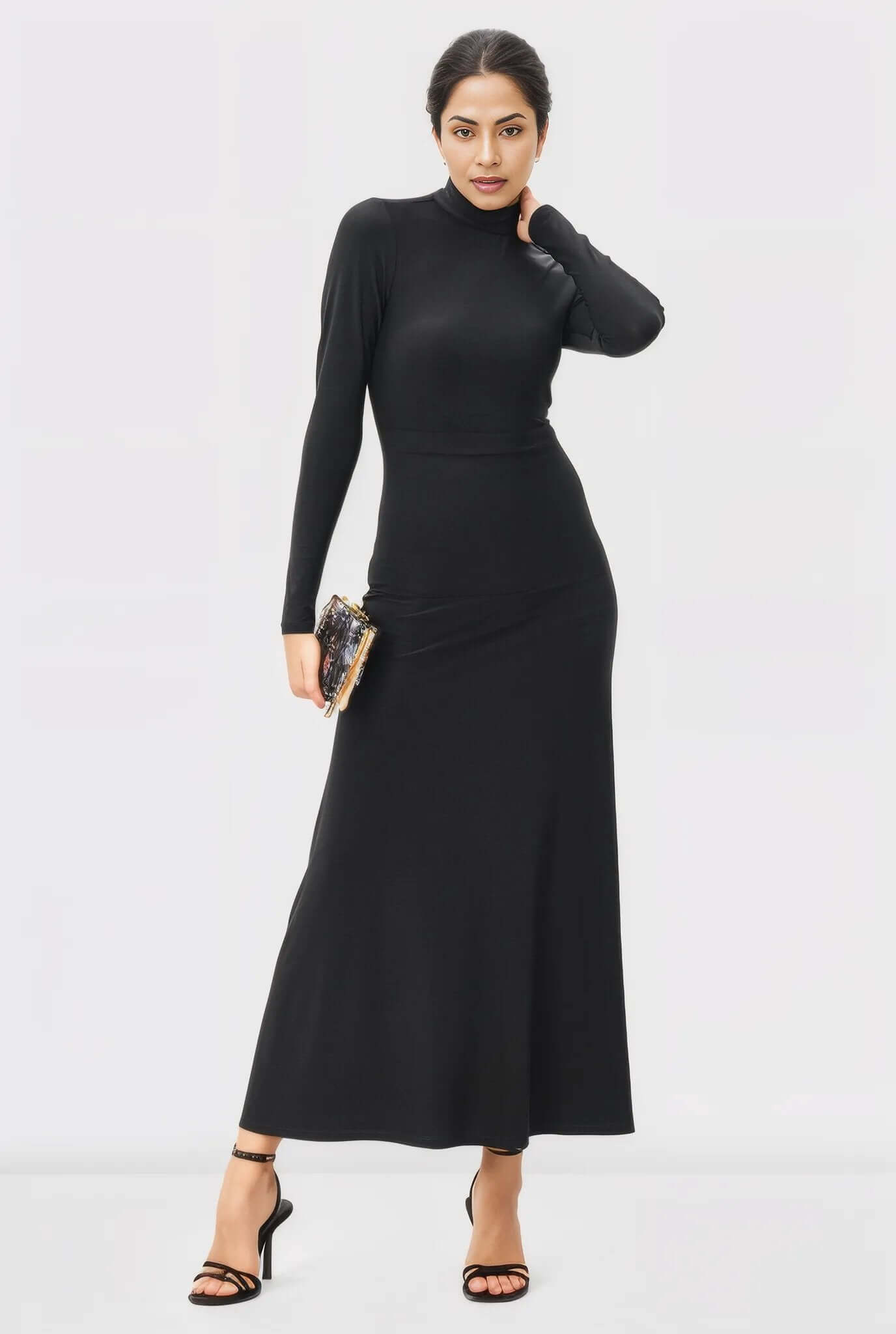 Jersey Knit Vented Sheath Dress