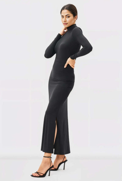 Jersey Knit Vented Sheath Dress