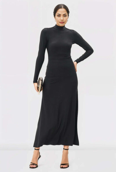 Jersey Knit Vented Sheath Dress