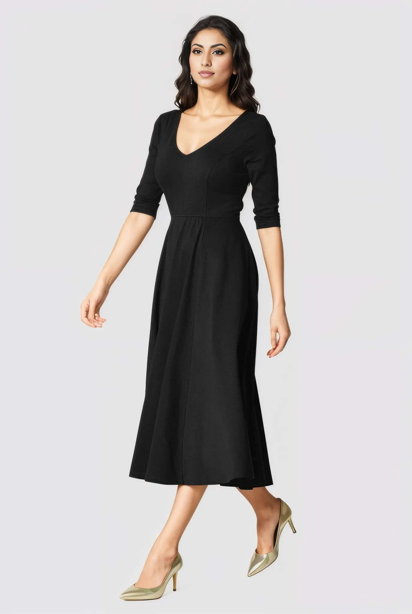 Cotton Jersey Fit And Flare Dress