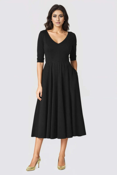 Cotton Jersey Fit And Flare Dress