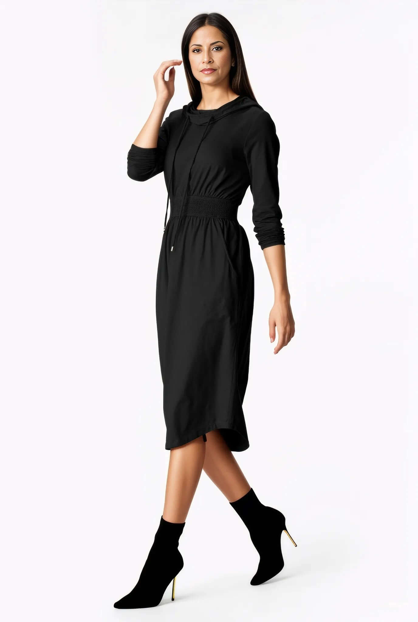 Vibrant Cotton Jersey Hoodie Dress