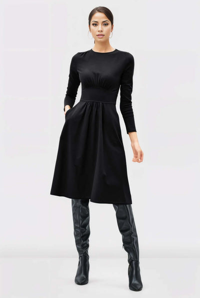 Cotton Jersey Banded Empire Dress