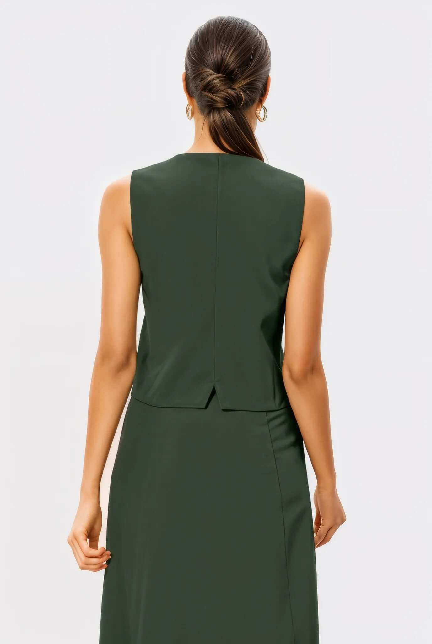 Green Linen Skirt Co-ord Set