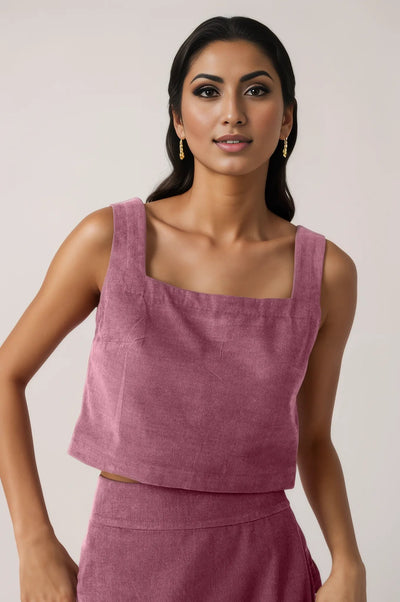 Pink Corduroy Skirt Co-ord Set