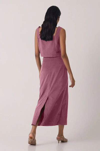 Pink Corduroy Skirt Co-ord Set