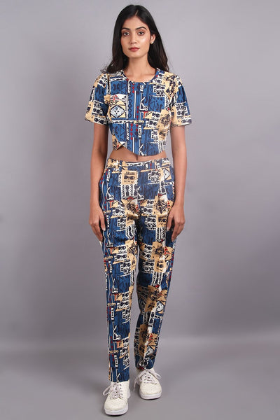 100% Premium Cotton Blue Co-ord Set