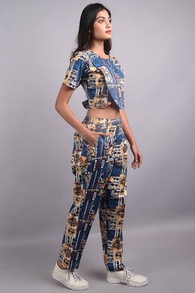 100% Premium Cotton Blue Co-ord Set
