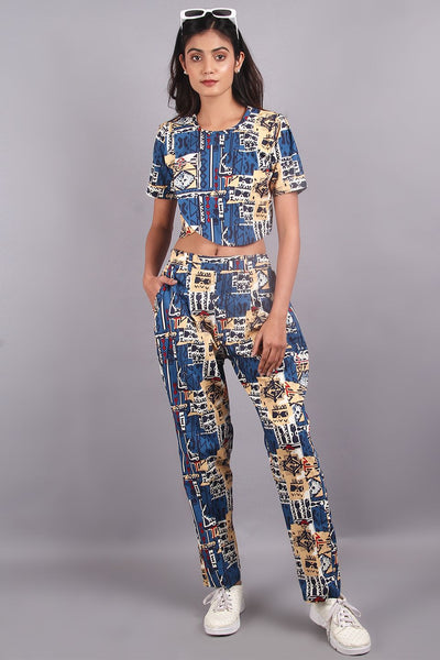 100% Premium Cotton Blue Co-ord Set