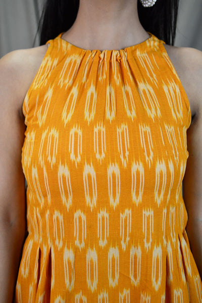 Ikat Midi Yellow Dress