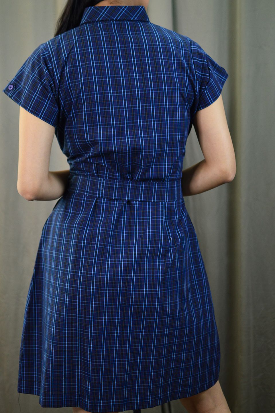 100% Cotton Mini Blue Dress