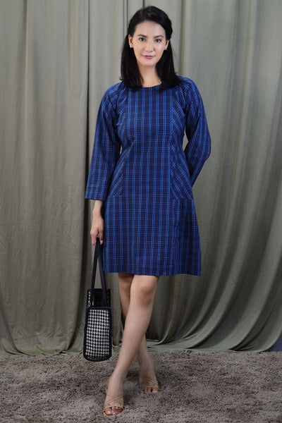 100% Cotton Mini Blue Dress