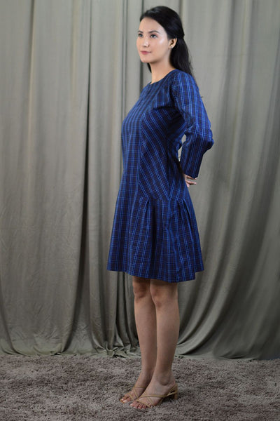 100% Cotton Mini Blue Dress