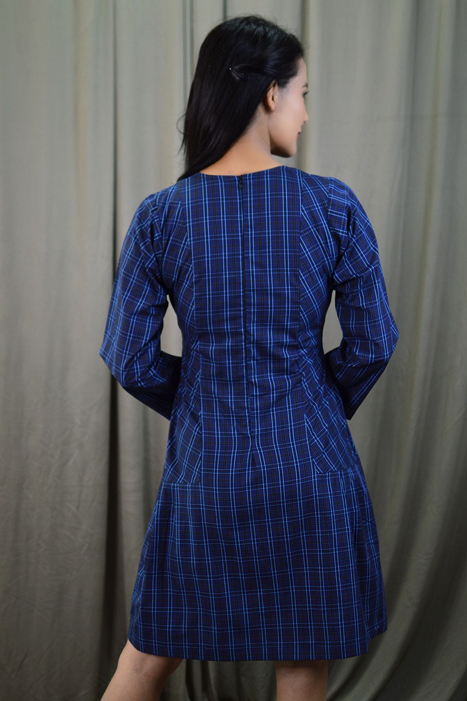 100% Cotton Mini Blue Dress