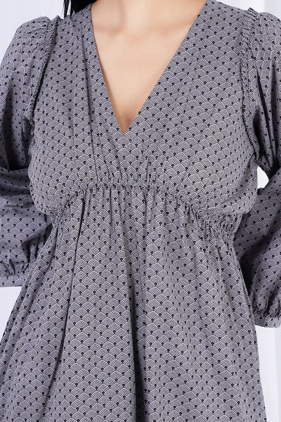 100% Premium Cotton  Grey Mini Dress 